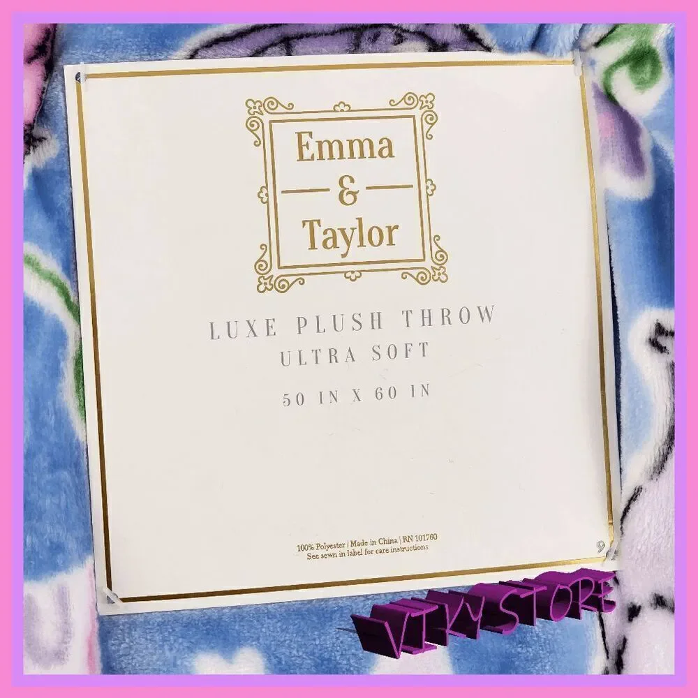 💕 NWT Emma & Taylor Ultra Soft Plush Throw Blanket 50x60 #7150 💕